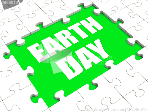 Image of Earth Day Puzzle Shows Environment And Eco Friendly