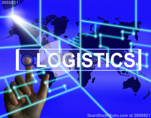 Image of Logistics Screen Indicates Logistical Strategies and Internation