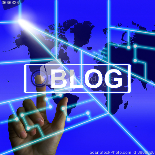 Image of Blog Screen Shows International or Worldwide Blogging