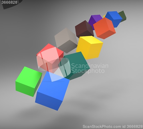 Image of Blocks Falling Shows Action And Solutions