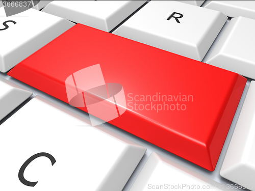 Image of Blank Pc Keyboard Key Shows Red Empty Copy Space Online