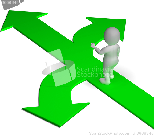 Image of Arrows Choice Shows Options Alternatives Or Deciding
