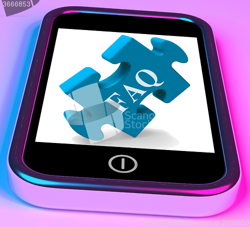Image of FAQ Smartphone Shows Frequently Asked Questions And Answers