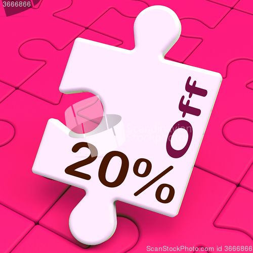 Image of Twenty Percent Off Puzzle Means Discount Or Sale 20%