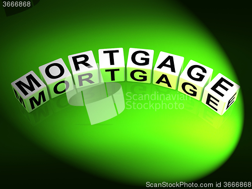 Image of Mortgage Dice Refer to House and Estate Loan
