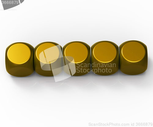 Image of Five Blank Dice Show Background For 5 Letter Word