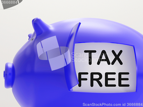 Image of Tax Free Piggy Bank Means No Taxation Zone