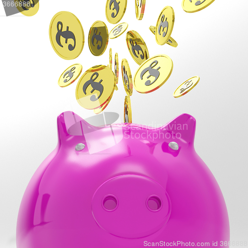 Image of Coins Entering Piggybank Shows International Exchange