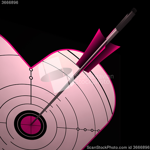 Image of Heart Target Shows Winning Lovers Valentine