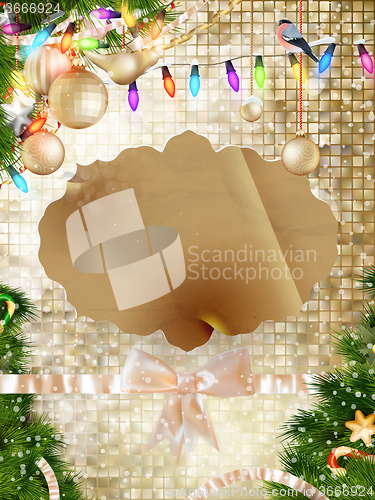 Image of Gold Festive Christmas background. EPS 10