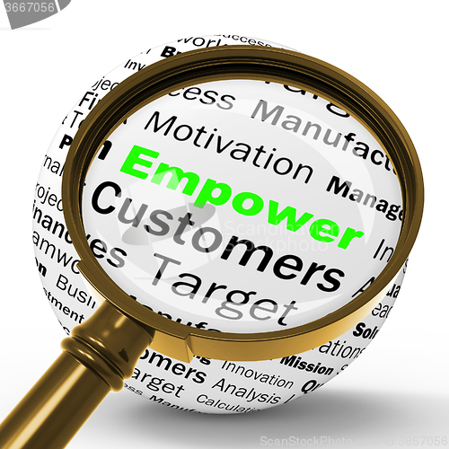 Image of Empower Magnifier Definition Means Motivation And business Encou