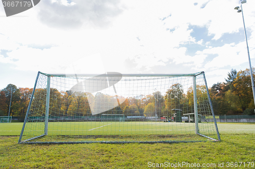 Image of football goal on field