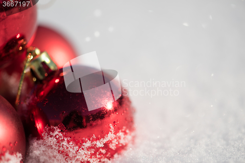 Image of christmas ball in snow