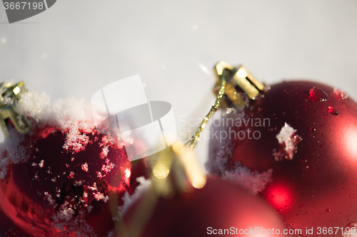 Image of christmas ball in snow