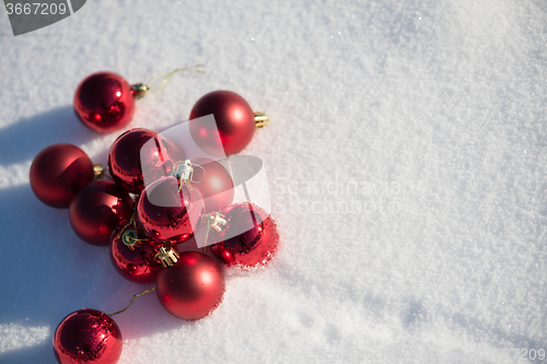 Image of christmas ball in snow