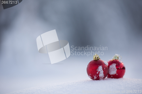 Image of christmas ball in snow