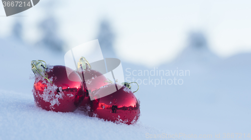 Image of christmas ball in snow