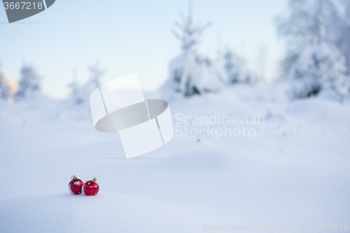 Image of christmas ball in snow