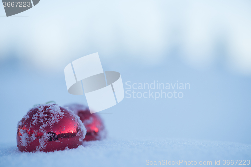 Image of christmas ball in snow