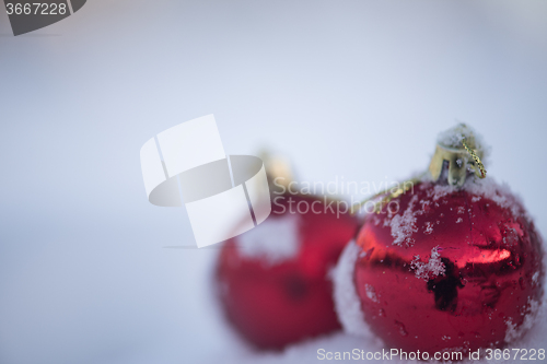 Image of christmas ball in snow