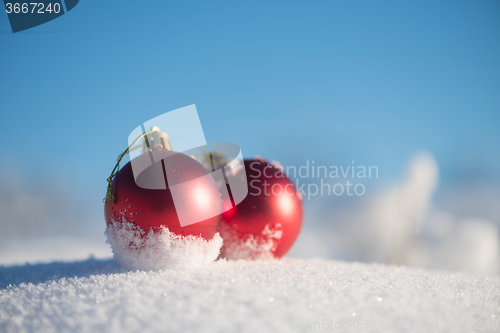 Image of christmas ball in snow