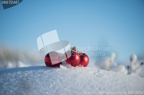 Image of christmas ball in snow