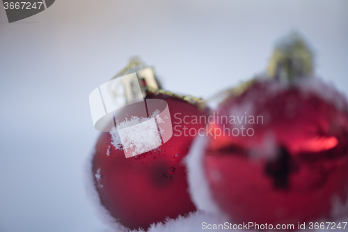 Image of christmas ball in snow