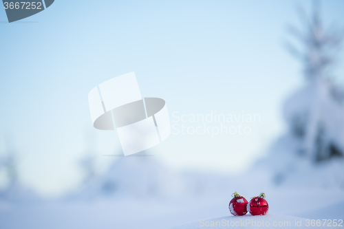 Image of christmas ball in snow