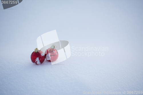 Image of christmas ball in snow