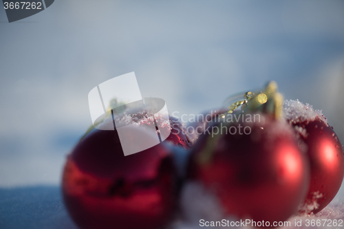 Image of christmas ball in snow