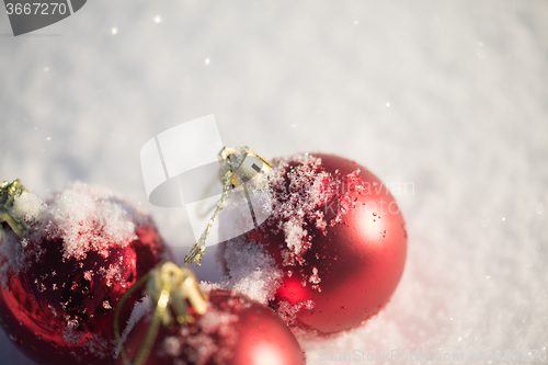 Image of christmas ball in snow