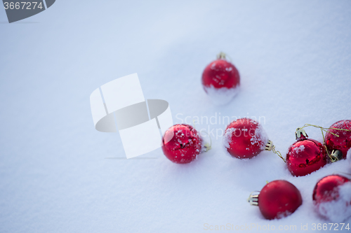 Image of christmas ball in snow