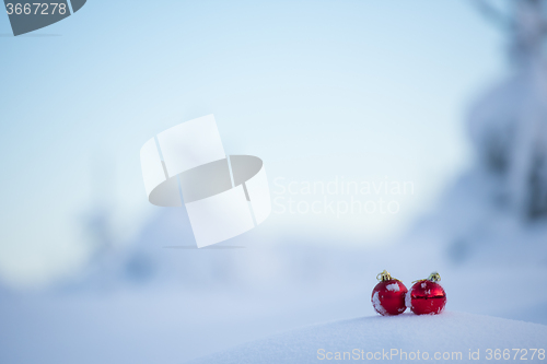 Image of christmas ball in snow