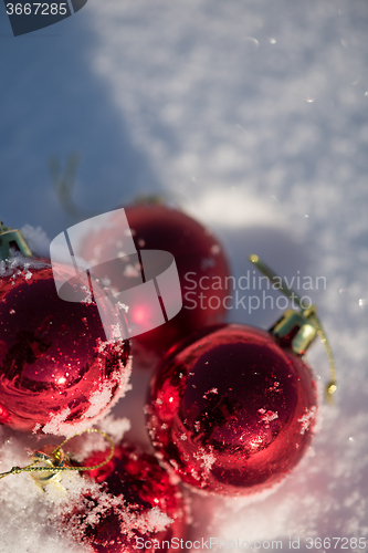 Image of christmas ball in snow