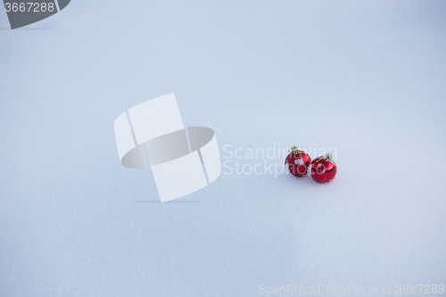 Image of christmas ball in snow