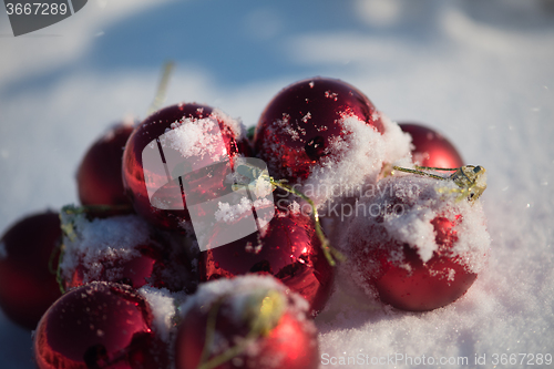 Image of christmas ball in snow