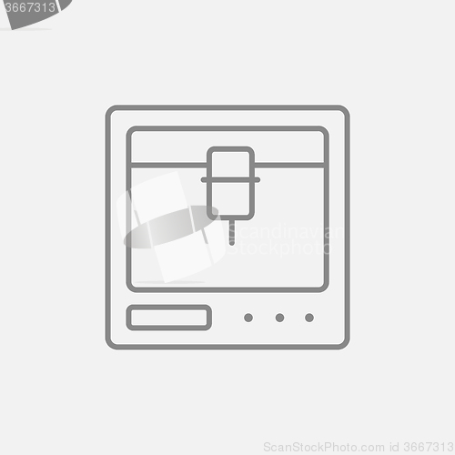 Image of Tree D printing line icon.