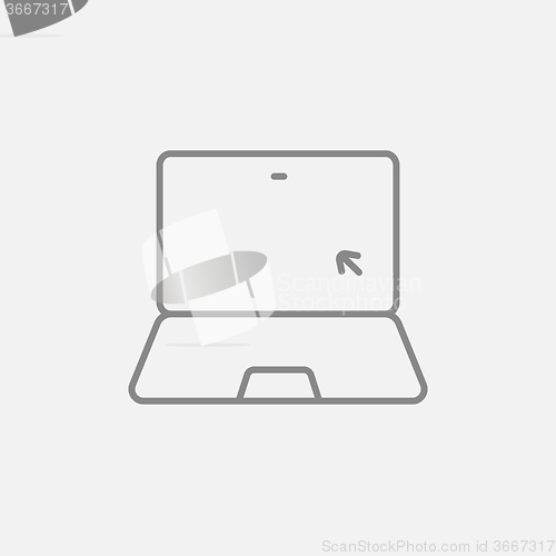 Image of Laptop with cursor line icon.