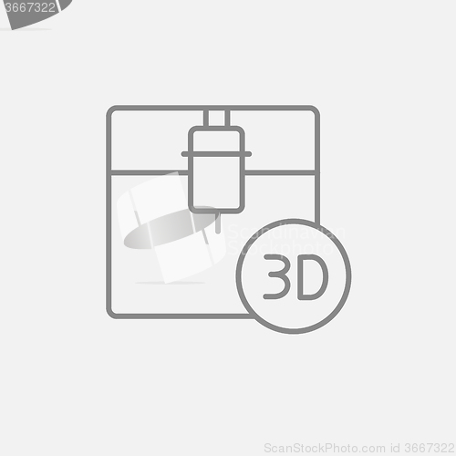 Image of Tree D printing line icon.