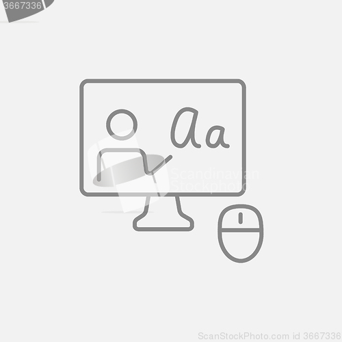 Image of Online education line icon.