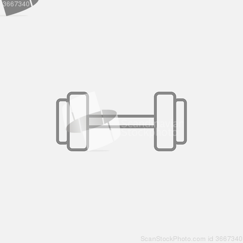 Image of Dumbbell line icon.