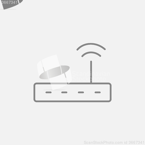 Image of Wireless router line icon.