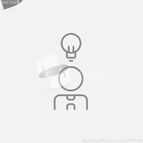 Image of Businessman with idea line icon.