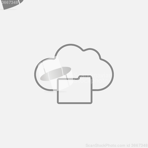 Image of Cloud computing line icon.