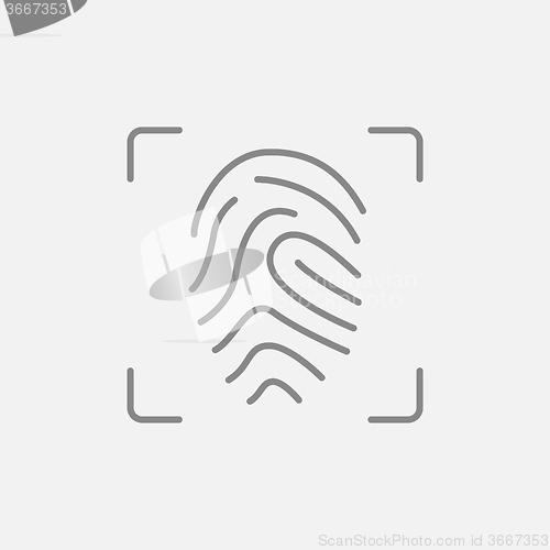 Image of Fingerprint scanning line icon.