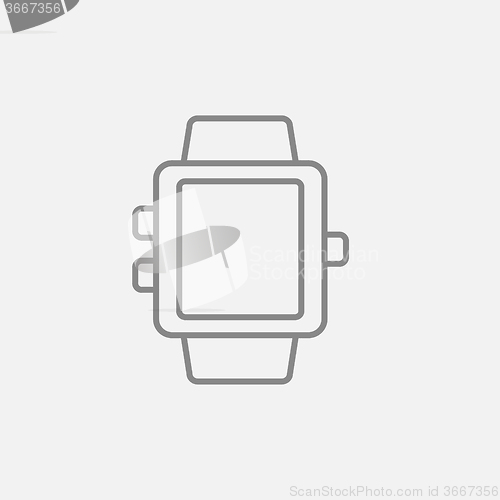 Image of Smartwatch line icon.