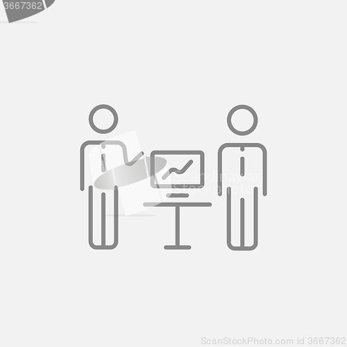 Image of Business presentation line icon.