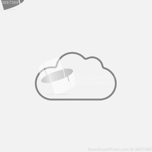 Image of Cloud computing line icon.