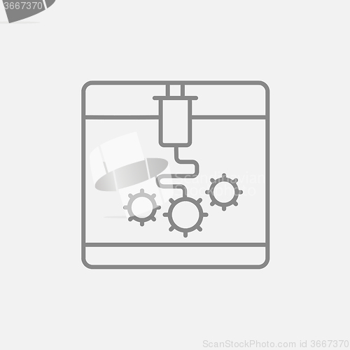 Image of Tree D printing line icon.