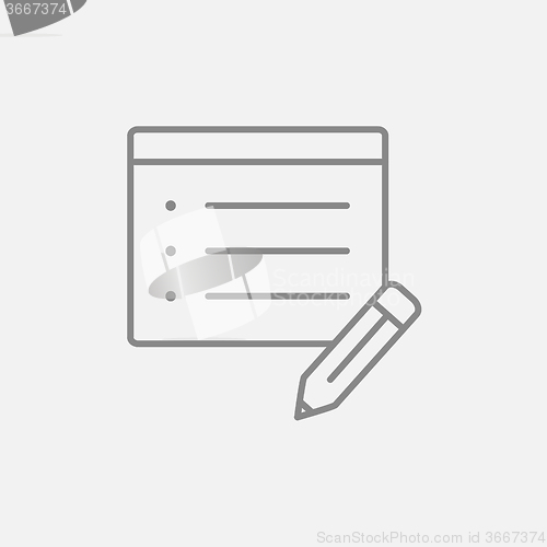 Image of Taking note line icon.